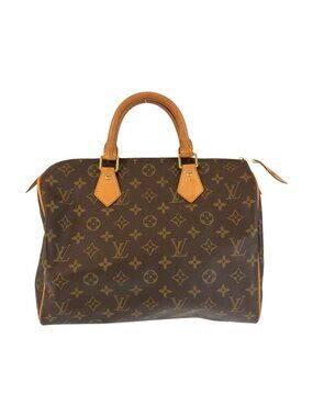 Louis Vuitton Monogram Speedy 30 Brown Gold Leather Handbag Mini